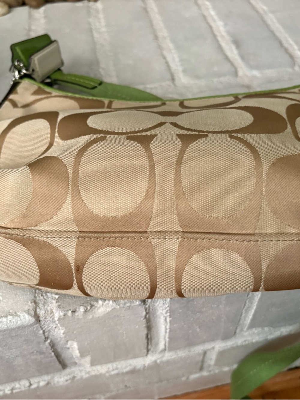 Vintage Coach Y2K Green Signature Hobo Shoulder Bag /Crossbody Bag - Picture 3 of 12